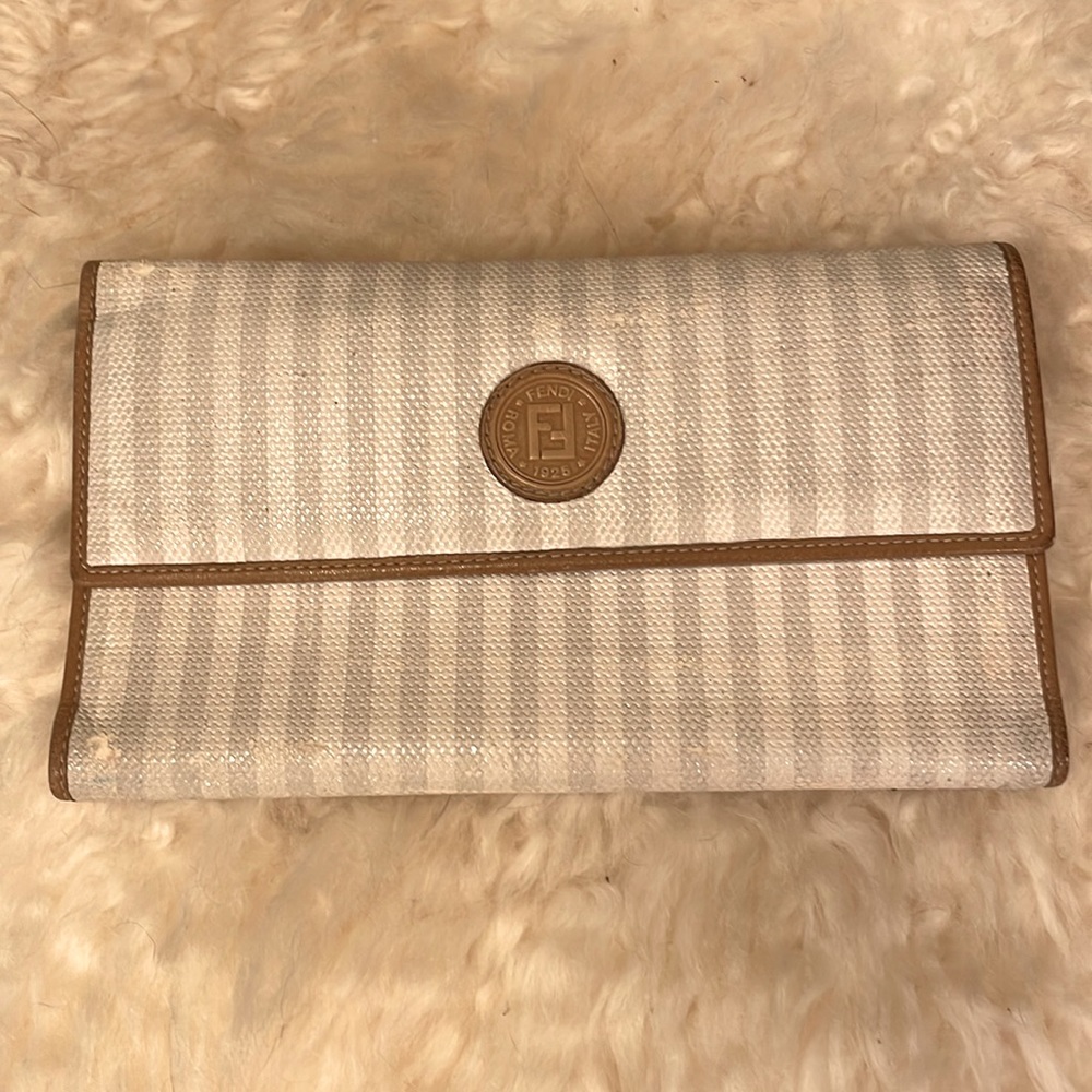 Fendi vintage wallet original pequin pattern print